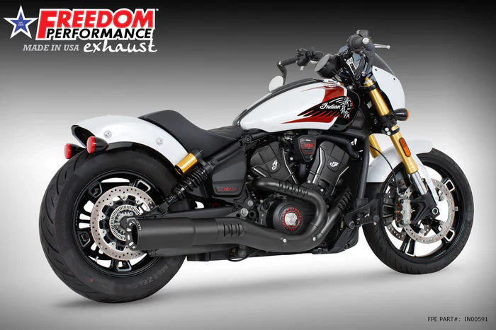 FREEDOM 4.5" CLASSIC 2 STEP SLIP ON MUFFLER INDIAN SCOUT MODEL 2025 - The Speed Shop Canada