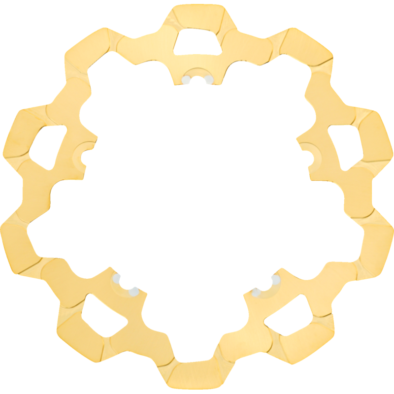 Lyndall Racing front brake rotors for Harley Davidson Dyna, gold finish, high-performance motorcycle brakes.