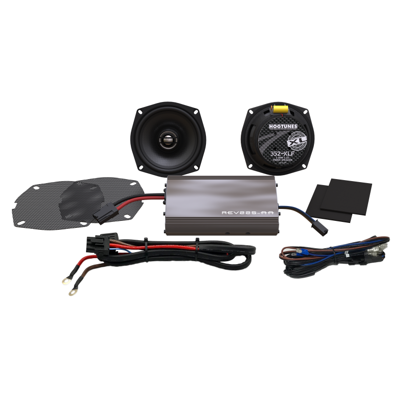 HOGTUNES 225 WATT AMP WITH XL FAIRING SPEAKERS AND GRILLS 98-13  HARLEY FLH - The Speed Shop Canada
