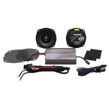 Load image into Gallery viewer, HOGTUNES 225 WATT AMP WITH XL FAIRING SPEAKERS AND GRILLS 98-13  HARLEY FLH - The Speed Shop Canada