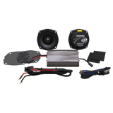 HOGTUNES 225 WATT AMP WITH XL FAIRING SPEAKERS AND GRILLS 98-13  HARLEY FLH
