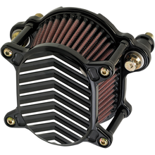 Load image into Gallery viewer, JOKER MACHINE OMEGA V BLACK/MACHINED AIR FILTER KIT HARLEY 99-17 BIG TWINS - The Speed Shop Canada