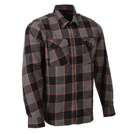 MILWAUKEE LEATHER GREY/ORANGE FLANNEL SHIRT - The Speed Shop Canada