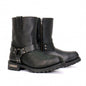 MILWAUKEE LEATHER MENS SHORT HARNESS BOOTS BLACK - The Speed Shop Canada