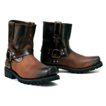Load image into Gallery viewer, MILWAUKEE LEATHER MENS SHORT HARNESS BOOTS BROWN - The Speed Shop Canada