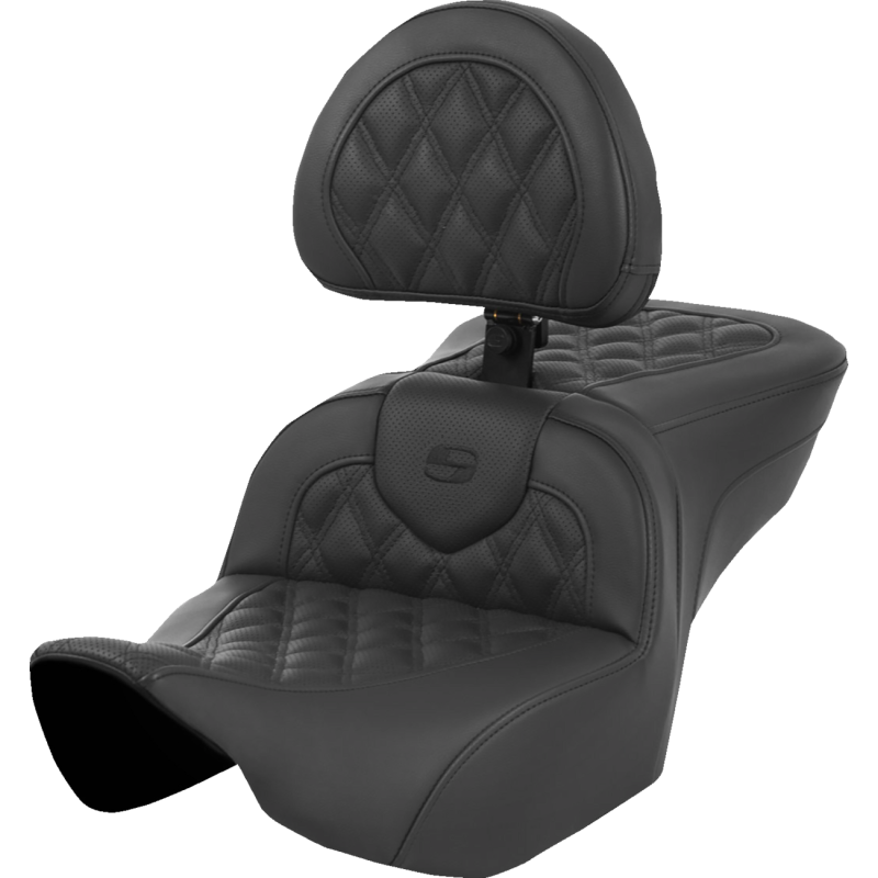 SADDLEMEN ROAD SOFA BLACK L/S WITH BACKREST EXT REACH 24-25 HARLEY BAGGERS - The Speed Shop Canada