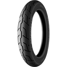 Load image into Gallery viewer, Michelin Scorcher 31 reinforced front motorcycle tire, 80/90-21 54H TL/TT, showing tread pattern and sidewall details.