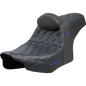 SADDLEMEN SDC PRO GRIPPER LS BLUE WITH BACKREST 24-25 HARLEY BAGGERS - The Speed Shop Canada