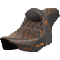 SADDLEMEN SDC PRO GRIPPER LS ORANGE WITH BACKREST 24-25 HARLEY BAGGERS - The Speed Shop Canada