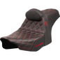 SADDLEMEN SDC PRO GRIPPER LS RED WITH BACKREST 24-25 HARLEY BAGGERS - The Speed Shop Canada