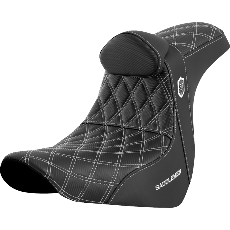 SADDLEMEN SDC PRO SERIES GRIPPER WHITE SEAT HARLEY DAVIDSON FXLRST - The Speed Shop Canada