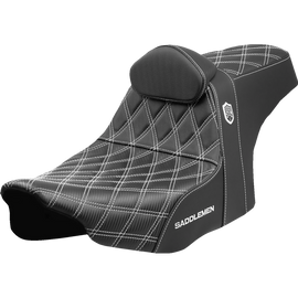 SADDLEMEN SDC PRO GRIPPER LS WHITE WITH BACKREST 24-25 HARLEY BAGGERS - The Speed Shop Canada
