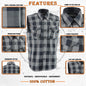 MILWAUKEE LEATHER SLEEVELESS BLK/GRY FLANNEL SHIRT - The Speed Shop Canada