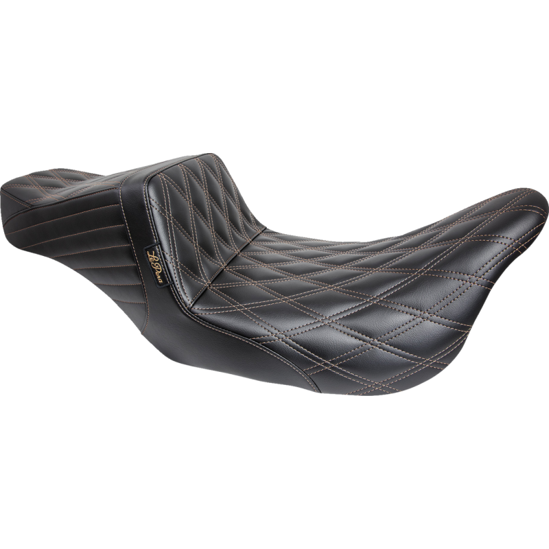 LEPARA TAILWHIP SEAT BLACK/CHESTNUT DIAMOND STITCH HARLEY BAGGERS 08-24 - The Speed Shop Canada
