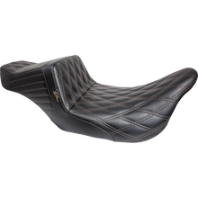 Load image into Gallery viewer, LEPARA TAILWHIP SEAT BLACK/CHESTNUT DIAMOND STITCH HARLEY BAGGERS 08-24 - The Speed Shop Canada