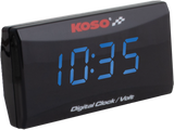Koso North America Super Slim Clock / Volt Meter Blue Display 27-5924