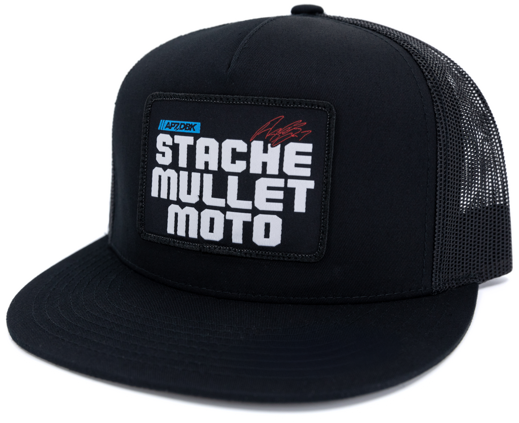 Stache Mullet Moto 2fifty Hat Black