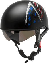 Load image into Gallery viewer, Hh 65 Half Helmet Bravery Matte Black/Red/White/Blue Md