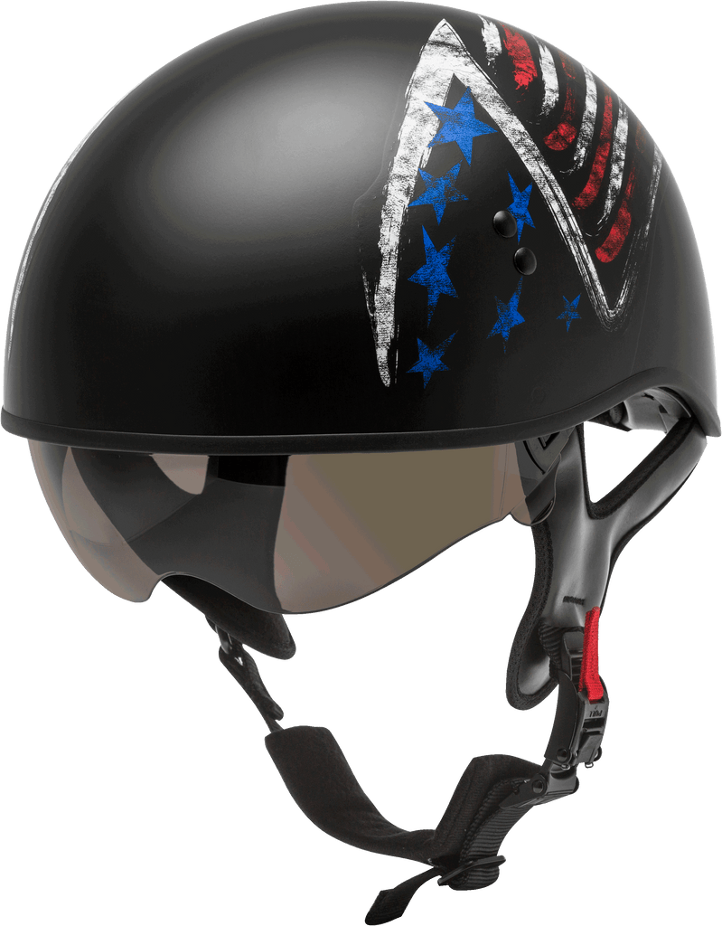 Hh 65 Half Helmet Bravery Matte Black/Red/White/Blue Lg