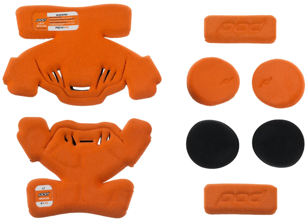 K1 Knee Brace Pad Set Orange Ym (Left)
