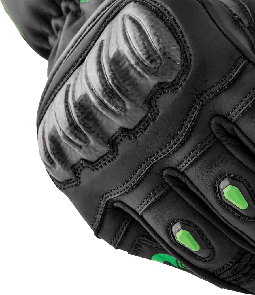S1 Glove Blk/Flo Green Leather Lg