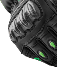 Load image into Gallery viewer, S1 Glove Blk/Flo Green Leather Lg