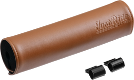 Brown leather handlebar bar pad for ZETA handlebars, 200mm length, providing cushioning and style for motorcycle or bike handlebars.