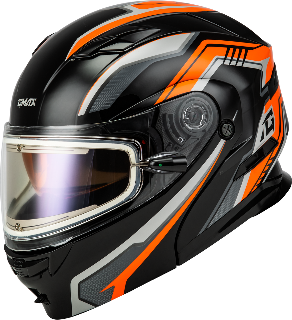 Md 01s Transistor Snow Helmet W Electric Shld Orange/Blk Lg