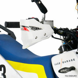White ZETA XC Pro Convert handguard with mounting hardware, designed for motocross and off-road motorcycles.