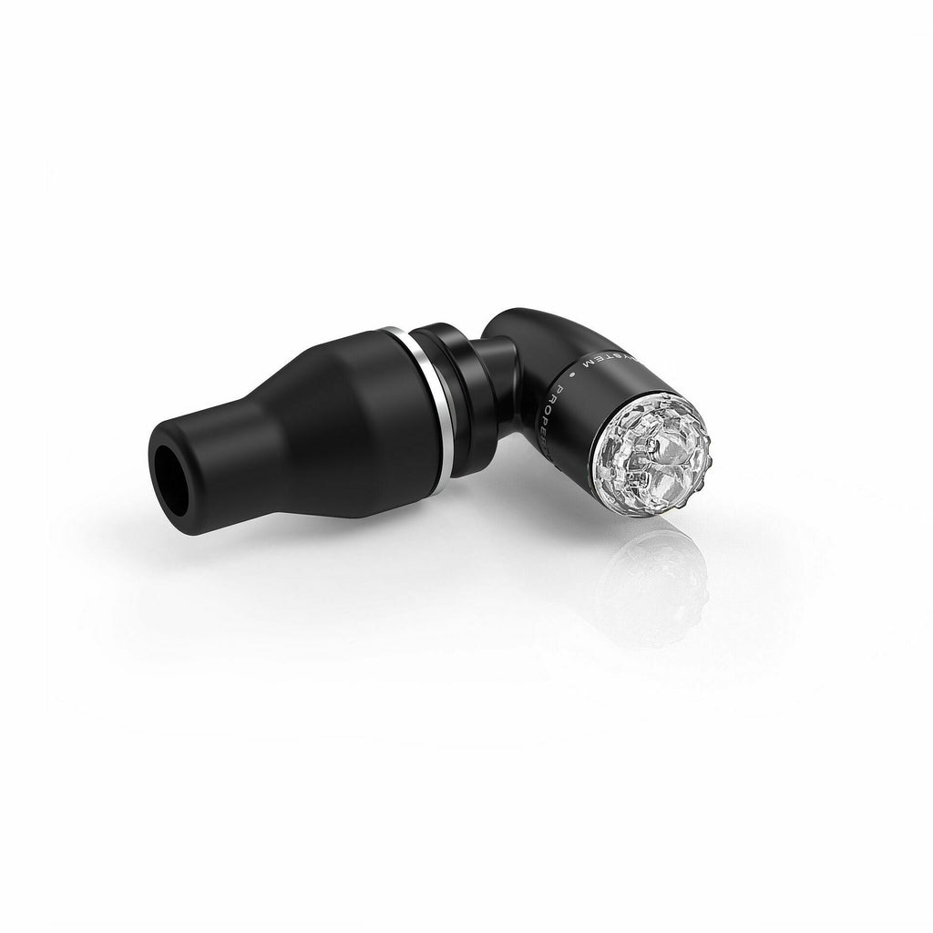 Pair of RIZOMA black light units with turn signal and holder, designed for motorcycle illumination and signaling.