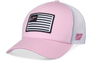 Flag Snapback Hat Pink/White
