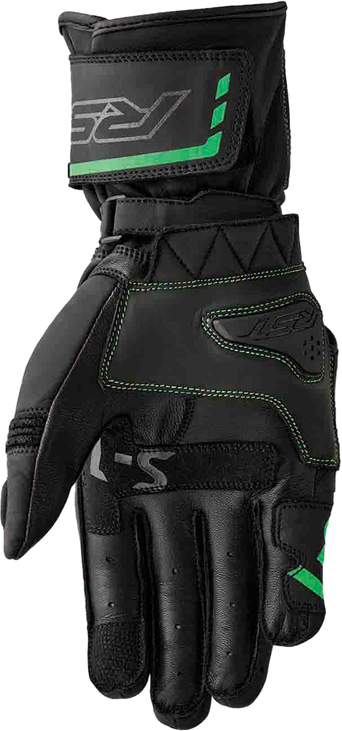 S1 Glove Blk/Flo Green Leather Lg