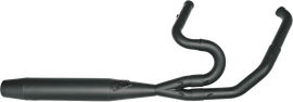 SAWICKI 2in1 Tc Flt full-length black exhaust pipe for motorcycle with sleek, durable metal finish and detailed design.