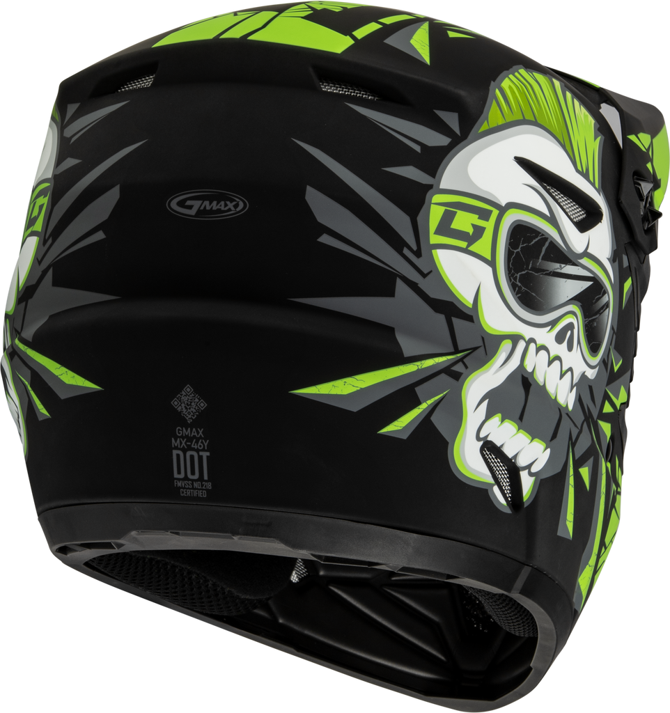 Youth Mx 46y Unstable Helmet Matte Black/Green Yl