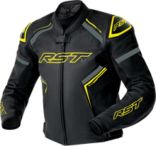Load image into Gallery viewer, S1 D3o Leather Jacket Blk/Gry/Flo Yel 2x