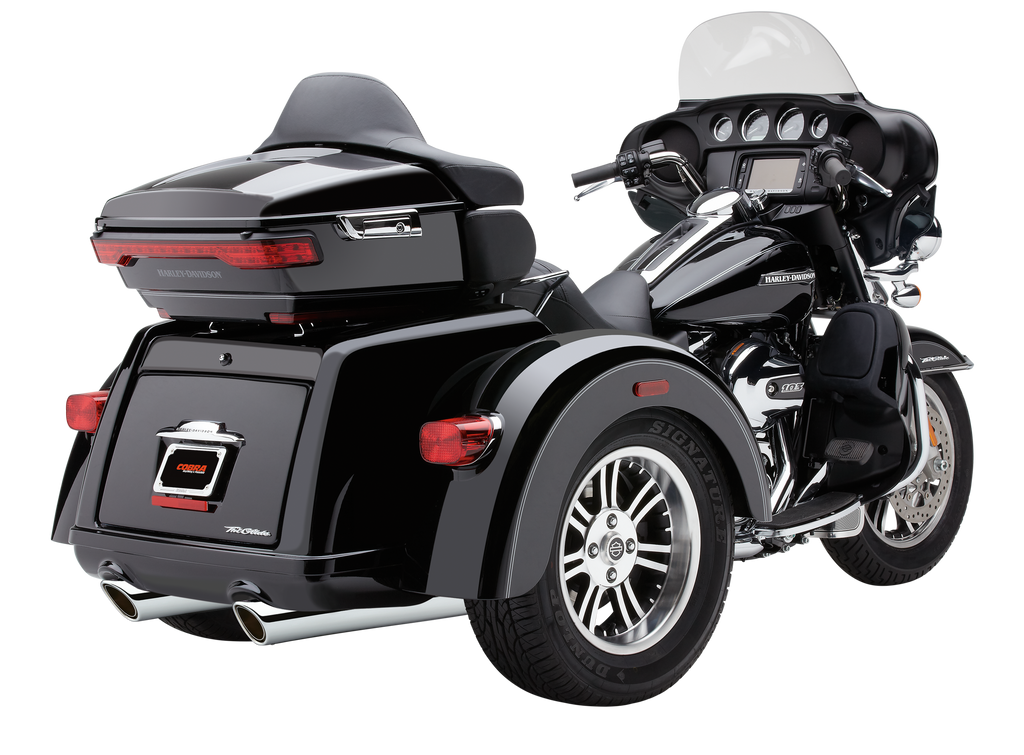 909 Twins 4" Slip Ons Black Tri Glide 09 25
