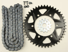 Load image into Gallery viewer, Sprocket/Chain Kit Stl/Alu 14/44t Blk Sx3 520 112l Blk