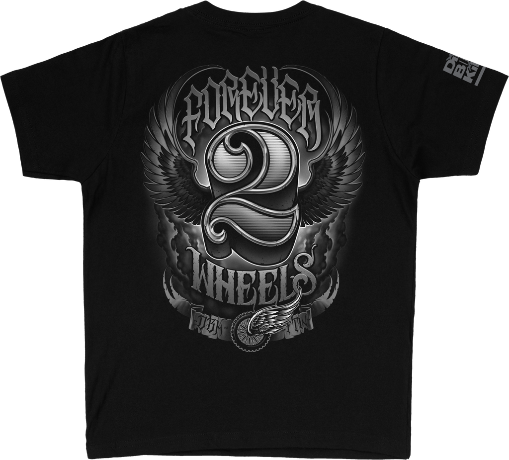 Two Wheels Youth Tee Black Yx
