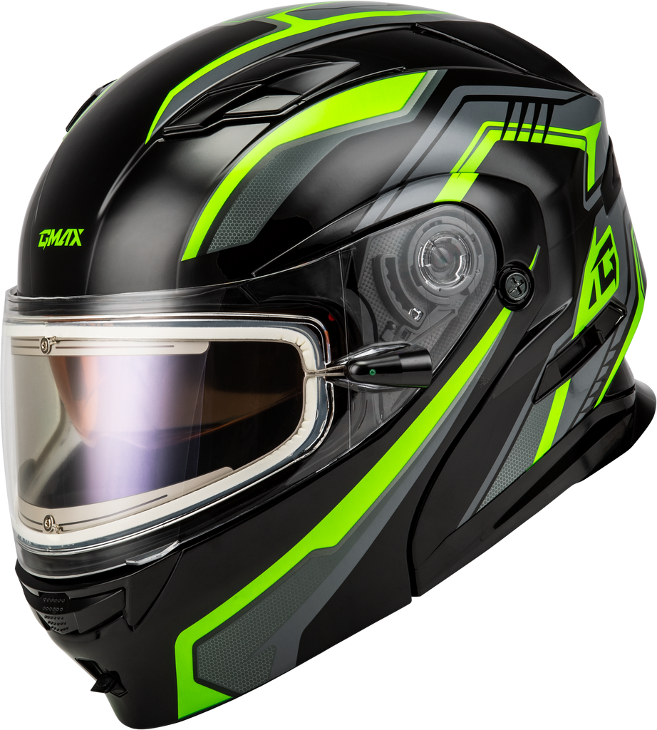 Md 01s Transistor Snow Helmet W Elec Shld Blk/Grey/Green Sm