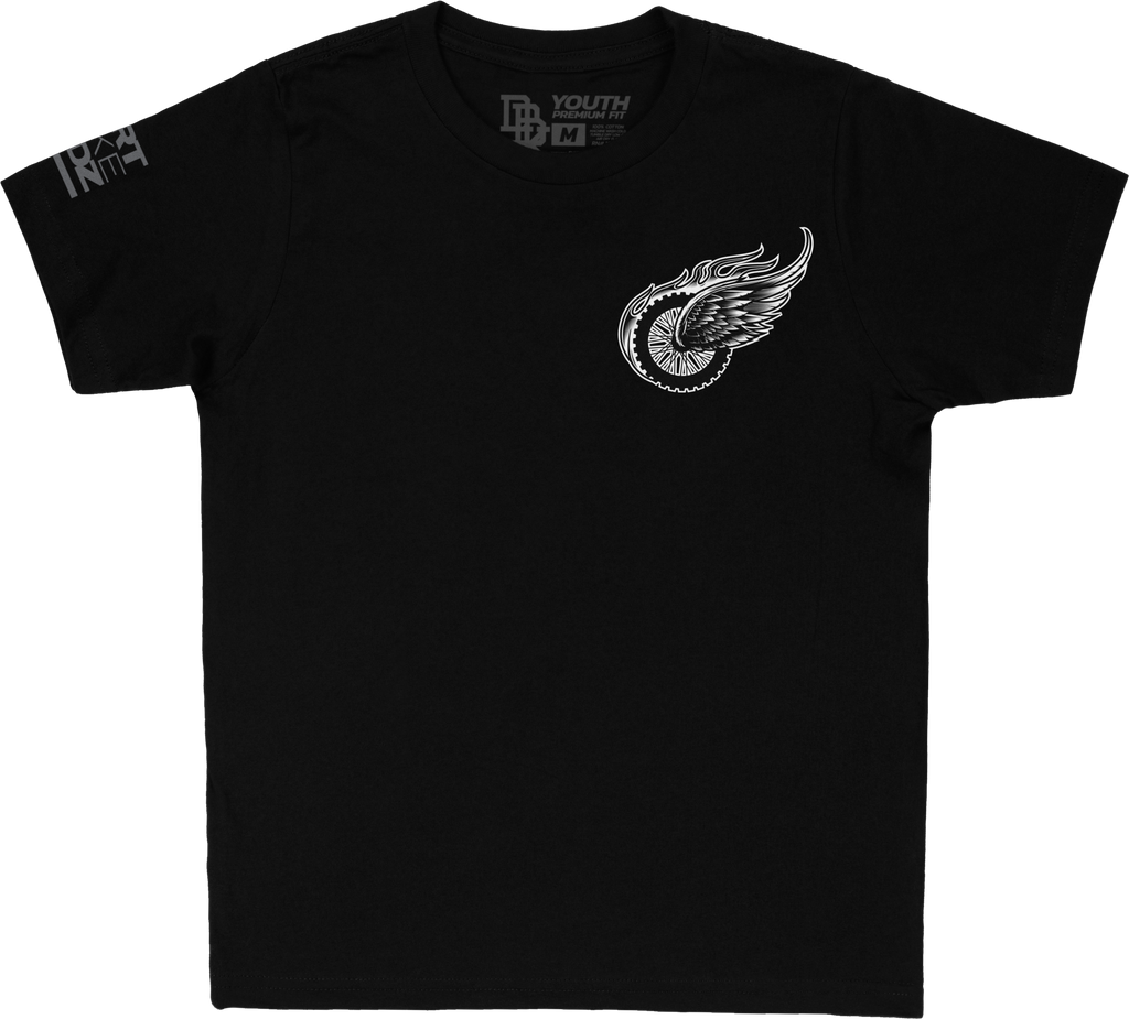 Two Wheels Youth Tee Black Yl