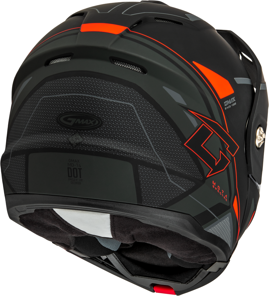 Md 74s Spectre Snow Helmet W/ Elec Shield Matte Black/Red Xs