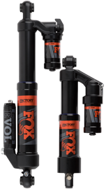 FOX Rear Track Shocks Float 3 Lw suspension with lightweight design and QRSL technology, shown in a close-up view.