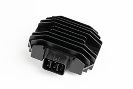 RICKS electrical regulator and rectifier for motorcycle, showing metal components and wiring connectors on a neutral background.