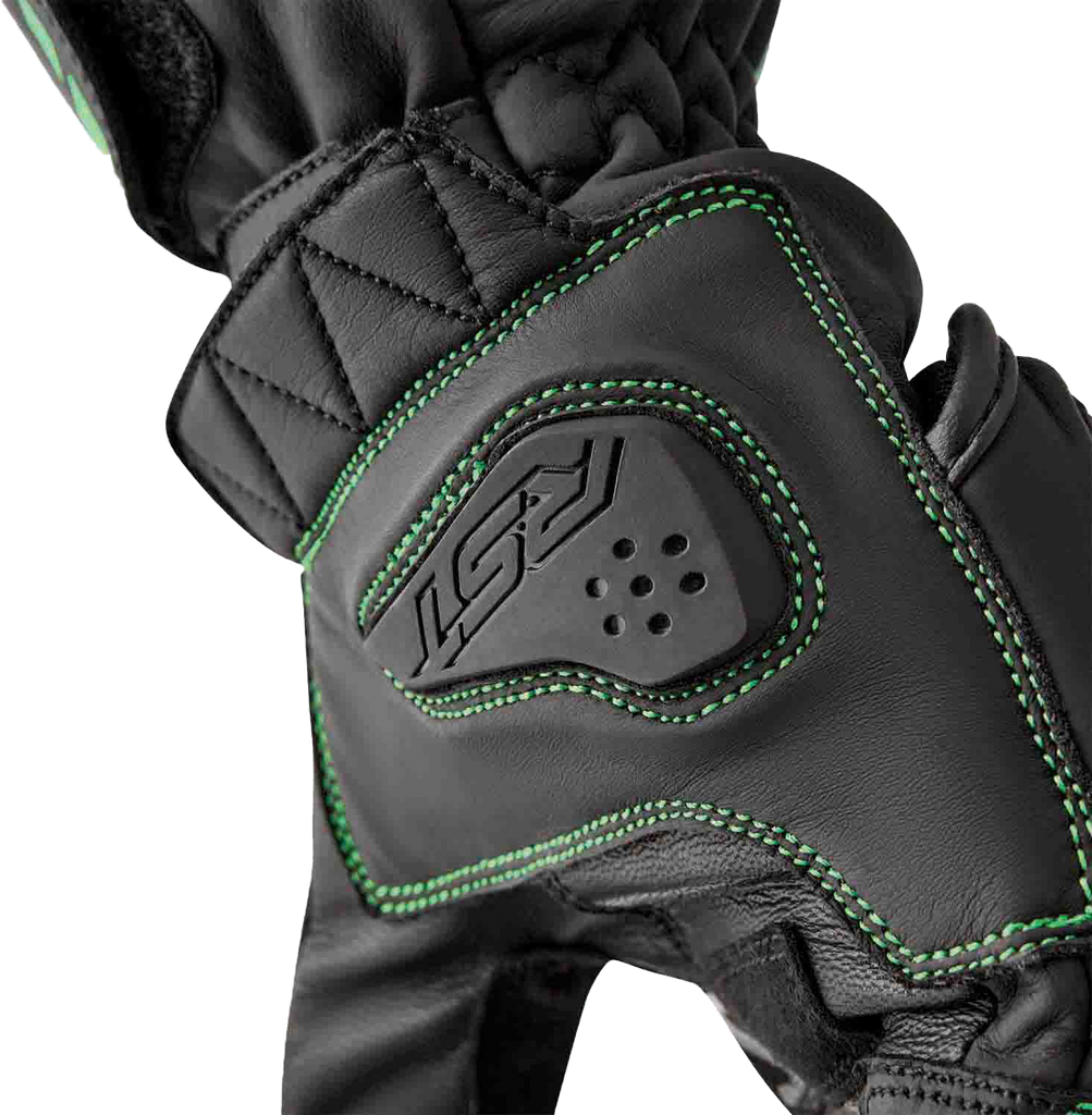 S1 Glove Blk/Flo Green Leather Lg