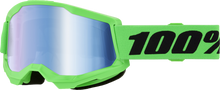 Load image into Gallery viewer, Strata 2 Goggle Neon Green  Blue Mirror Lens