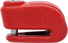 Red ABUS 355 Trigger Alpha 2.0 security lock with key and compact design, featuring a sturdy metal body and keyhole.
