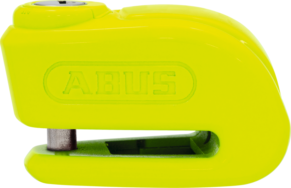 Abus 370a Trigger Alarm 2.0 in bright yellow, security device with alert sensor and compact design.