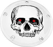 Load image into Gallery viewer, 7   M8 Flt/Flh Derby Cover Skull Chrome