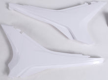 Load image into Gallery viewer, Acerbis white airbox cover for motorcycle engine, designed as a body part with a sleek finish and secure fit.