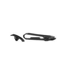 Load image into Gallery viewer, Acerbis black chain slider for gas, Husqvarna, and KTM motorcycles, durable plastic chain guide component.